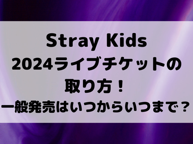 スキズライブ2024チケットの取り方！一般発売はいつからいつまで？