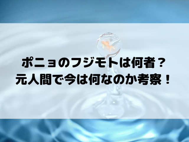 ポニョのフジモトは何者？元人間で今は何なのか考察！