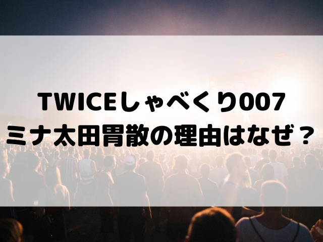 TWICEしゃべくり007ミナ太田胃散の理由はなぜ？