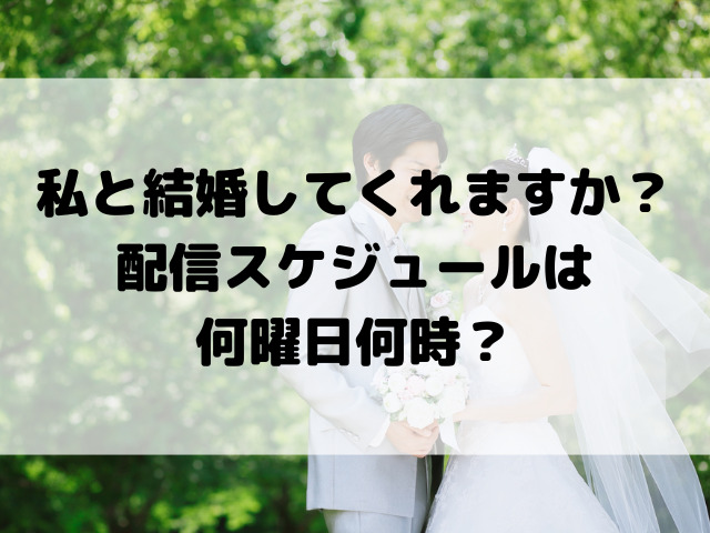 私と結婚してくれますか？配信スケジュールは何曜日何時？