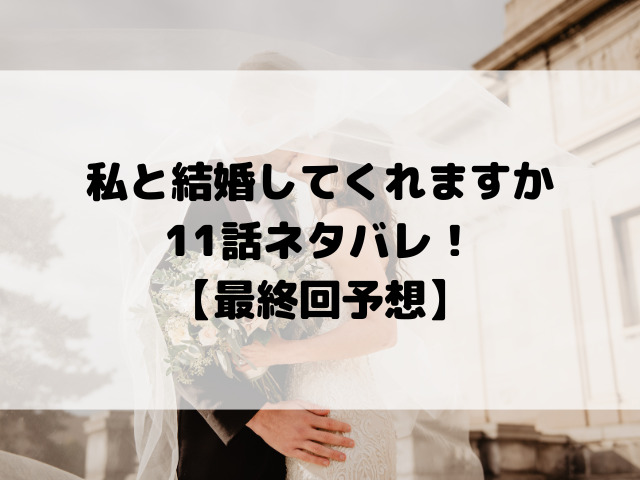 私と結婚してくれますか11話ネタバレ！【最終回予想】