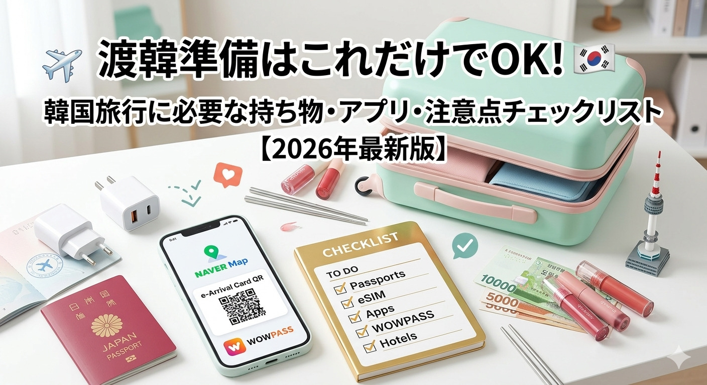 渡韓準備はこれだけでOK！韓国旅行に必要な持ち物・アプリ・注意点チェックリスト